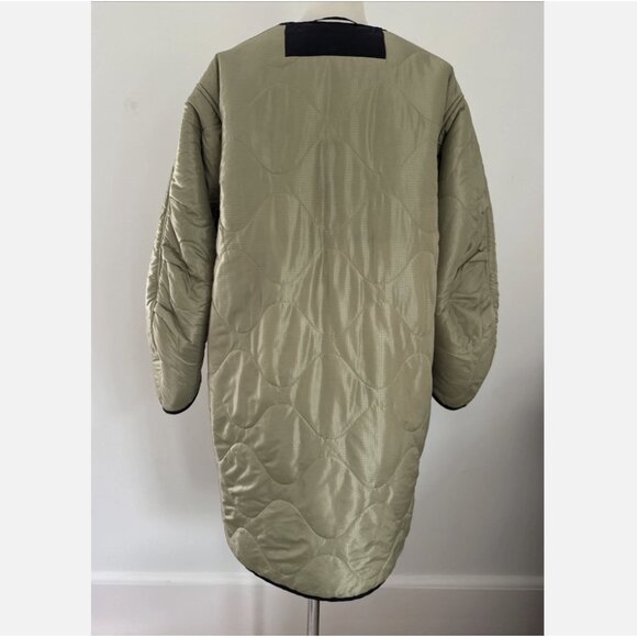 Marfa Stance Signature Shearling Quilt Jacket in Pale Jade / Pale Sage Coat XS - Picture 9 of 13